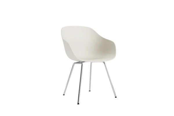 HAY About a Chair AAC 226 - melange cream 2.0 - Verchroomd staal - viltglijders