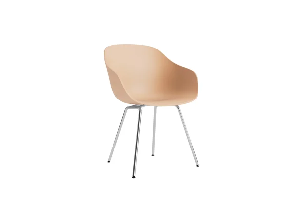 HAY About a Chair AAC 226 - pale peach 2.0 - Verchroomd staal - Standaard glijders kunststof