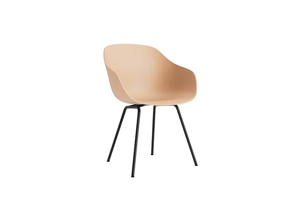 HAY About a Chair AAC 226 - pale peach 2.0 - zwart - Standaard glijders kunststof