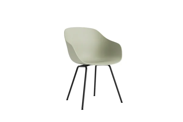 HAY About a Chair AAC 226 - pastel green 2.0 - zwart - Standaard glijders kunststof