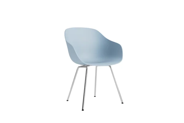 HAY About a Chair AAC 226 - slate blue 2.0 - Verchroomd staal - Standaard glijders kunststof