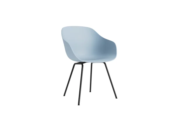 HAY About a Chair AAC 226 - slate blue 2.0 - zwart - Standaard glijders kunststof