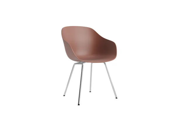 HAY About a Chair AAC 226 - soft brick 2.0 - Verchroomd staal - Standaard glijders kunststof