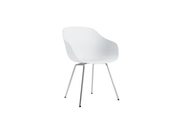 HAY About a Chair AAC 226 - white 2.0 - Verchroomd staal - Standaard glijders kunststof