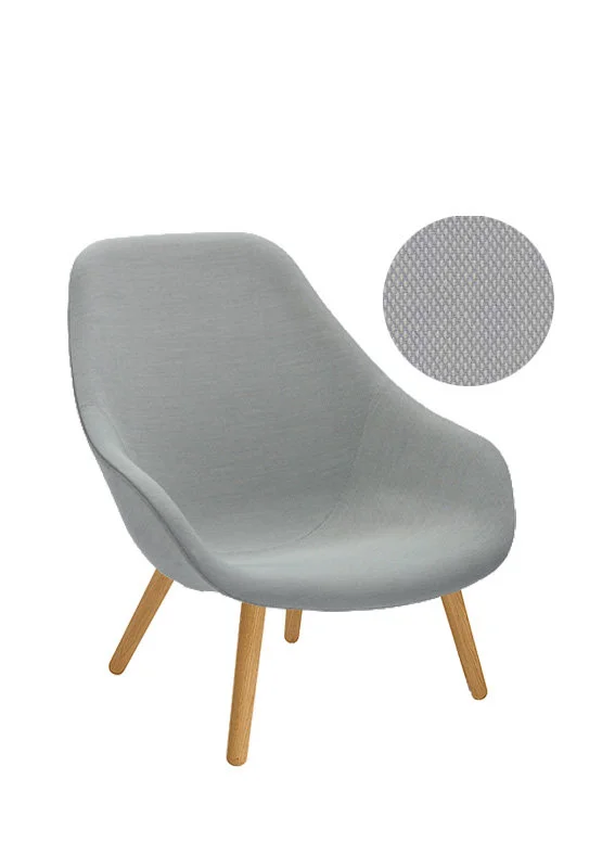 HAY About A Lounge Chair High AAL 92 - lak op waterbasis - Steelcut Trio 105 - lichtgrijs/beige