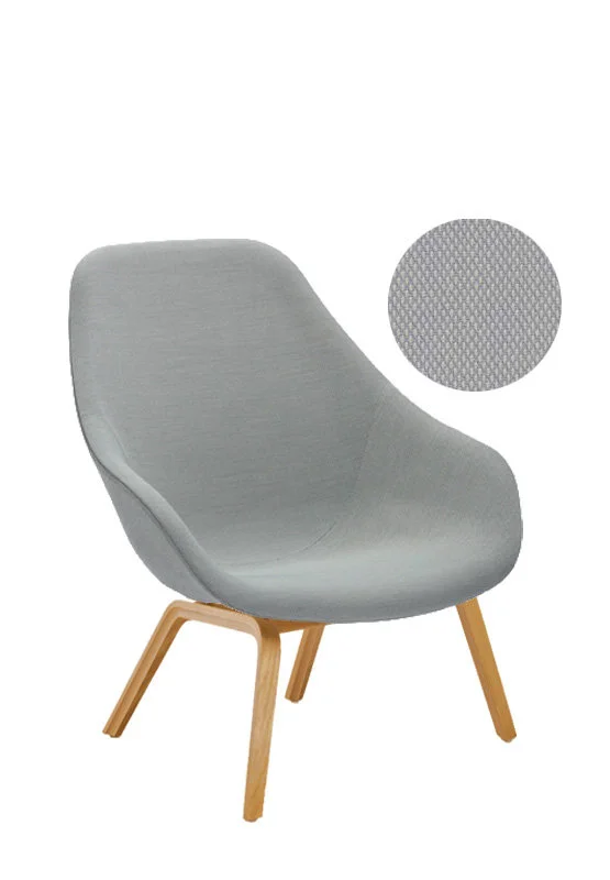 HAY About A Lounge Chair High AAL 93 - lak op waterbasis - Steelcut Trio 105 - lichtgrijs/beige