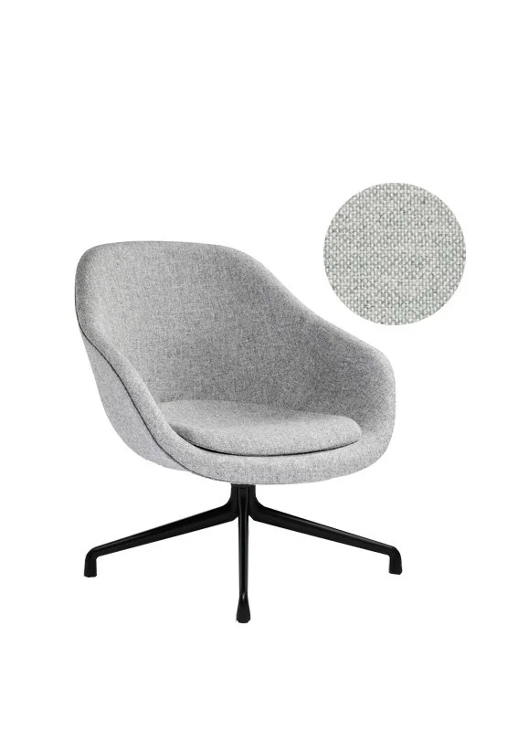 HAY About A Lounge Chair Low AAL 81 - zwart - Kvadrat Hallingdal 110 - beige / lichtgrijs