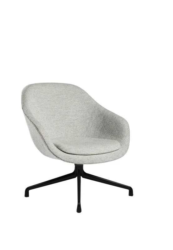 HAY About A Lounge Chair Low AAL 81 - zwart - Kvadrat Hallingdal 116 - lichtgrijs