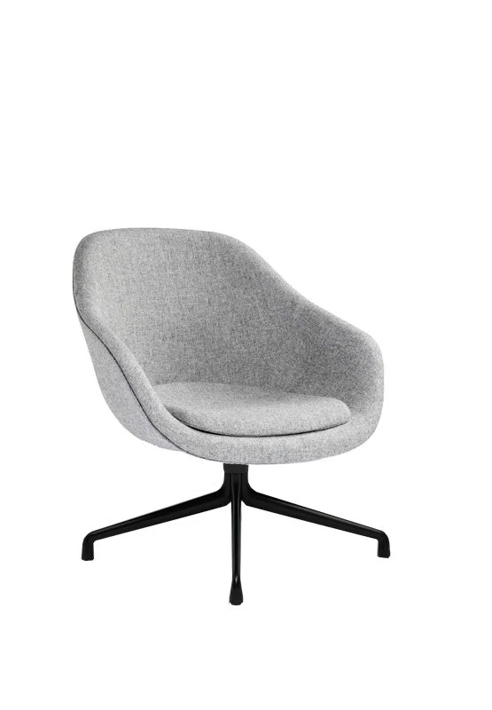 HAY About A Lounge Chair Low AAL 81 - zwart - Kvadrat Hallingdal 130 - grijs gevlekt