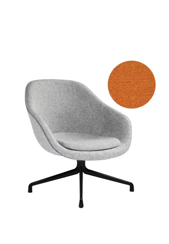 HAY About A Lounge Chair Low AAL 81 - zwart - Remix 543 - oranje