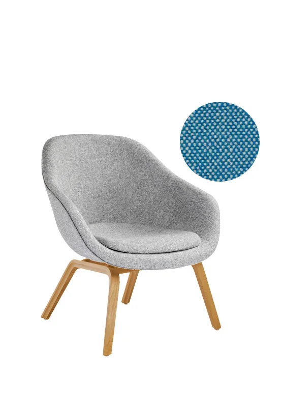 HAY About A Lounge Chair Low  AAL 83 - Eiken helder gelakt - Hallingdal 840 - beige/turquoise