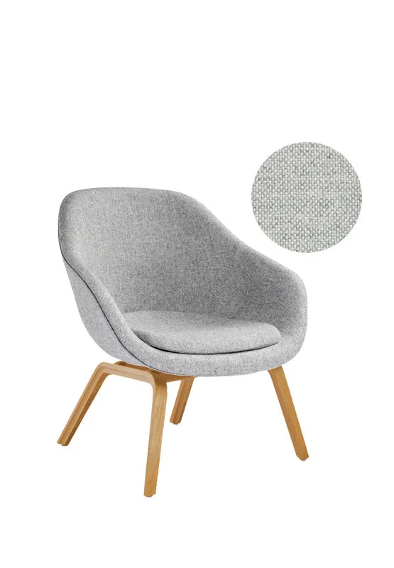 HAY About A Lounge Chair Low  AAL 83 - Eiken helder gelakt - Kvadrat Hallingdal 110 - beige / lichtgrijs