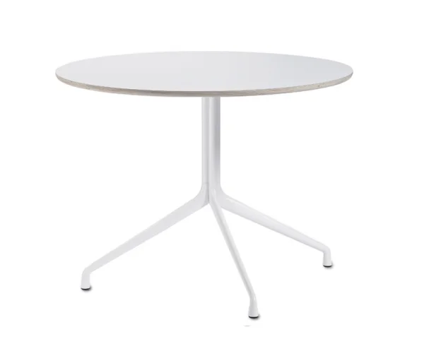 HAY About A Table AAT 20 - Onderstel met drie poten - Laminaat wit, rand multiplex - Ø 110 cm