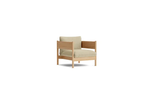 HAY Arbour Club Fauteuil - Linen Grid dark beige - Eiken, geolied en met was behandeld