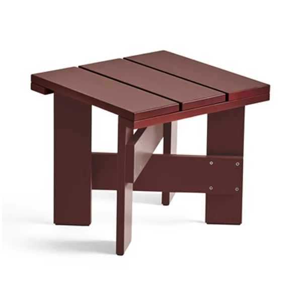 HAY Crate Low Table tafel 45x45x40 cm gelakt sparrenhout Iron red