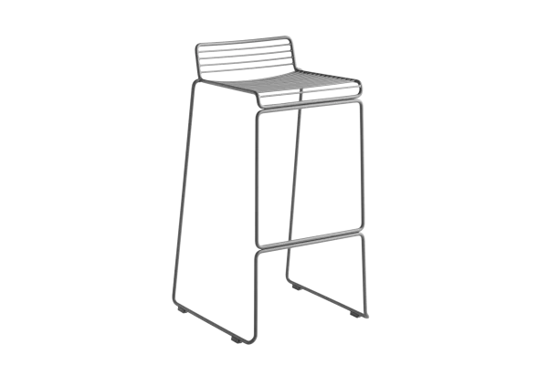 HAY Hee Bar Stool - asfaltgrijs - Zithoogte 75 cm