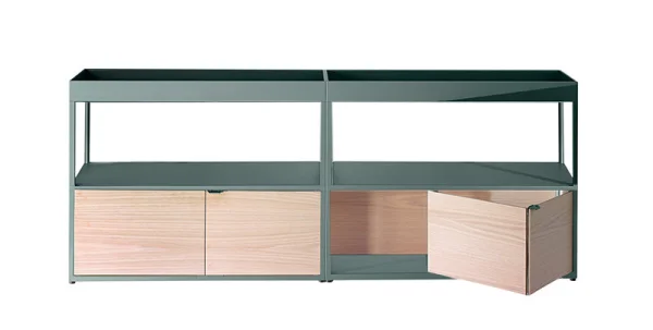 HAY New Order sideboard hoog - groen - Eiken natuur