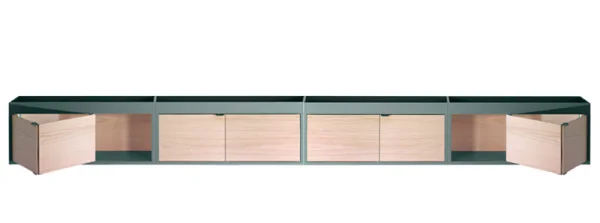 HAY New Order sideboard laag - groen - Essenhout natuur