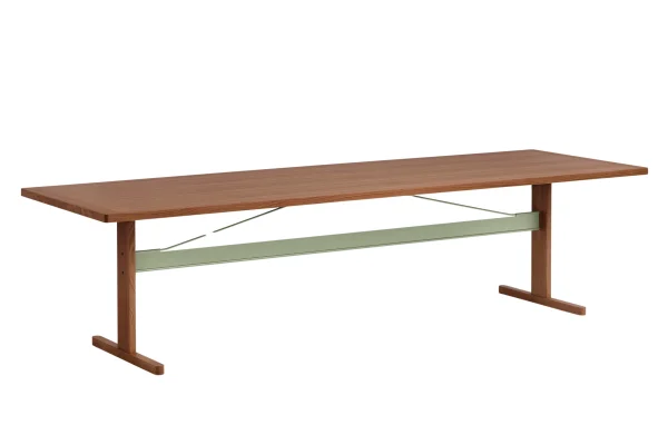 HAY Passerelle Esstisch - walnut/crossbar thyme green walnut - 300 x 95 cm