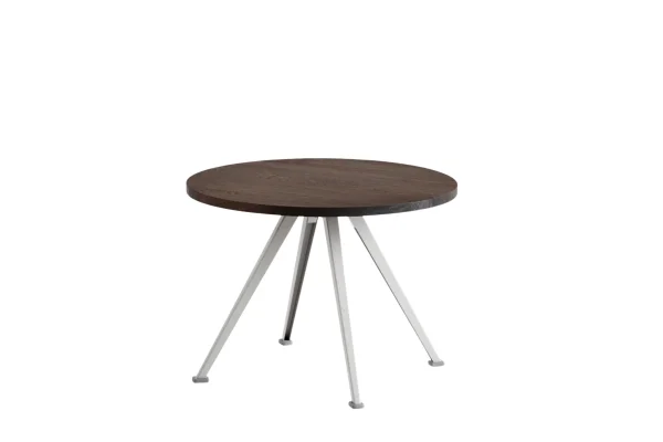 HAY Pyramid Coffee Table salontafel 51 - geolied gerookt eik - gepoedercoat beige - Ø 60 cm