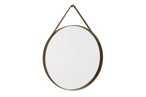 HAY Strap Mirror No 2 - light brown - Ø 70 cm