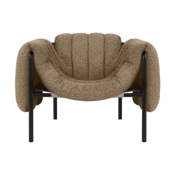 Hem Puffy loungefauteuil Sawdust-black grey