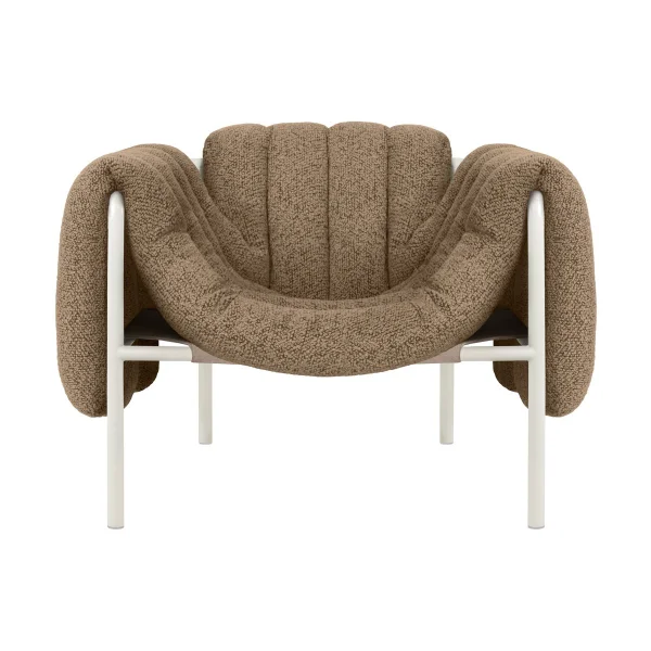 Hem Puffy loungefauteuil Sawdust-cream