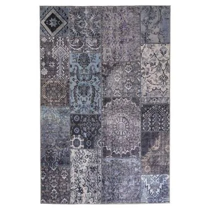 Heritaged Patchwork vloerkleed - Fade Dreamer zwart|multi - 230x330 cm