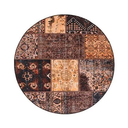 Heritaged Rond patchwork vloerkleed - Fade No.1 goud|bruin - 230 cm