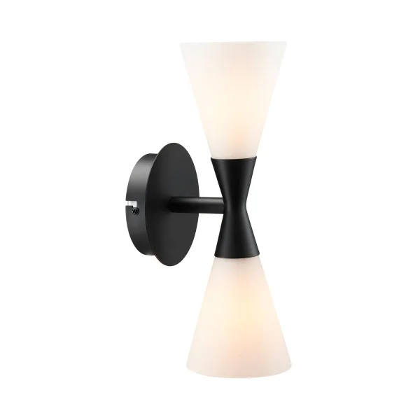 Herstal Harlekin duo wandlamp Matzwart