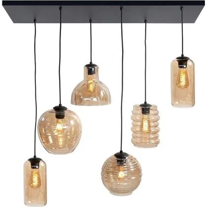 HighLight hanglamp Fantasy 6L - zwart | amber