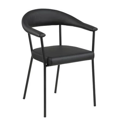 Hioshop Avur eetkamerstoel met armleuningen zwart.