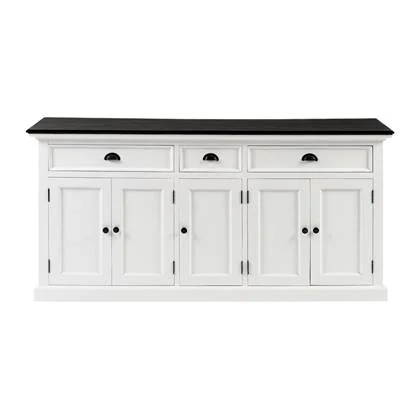 Hioshop HalifaxContrast dressoir 5 deuren, 2 groote og 1 klein lade