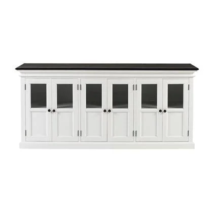 Hioshop HalifaxContrast dressoir 6 deuren wit, zwart.