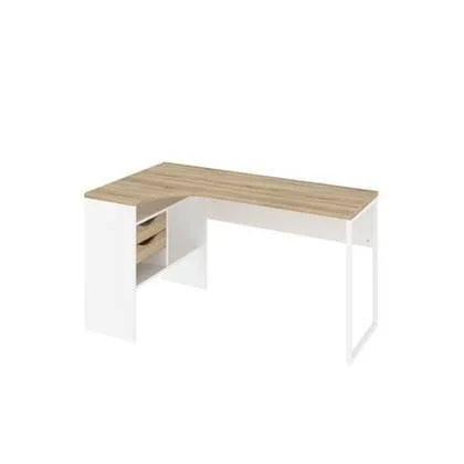 Hioshop Hoekbureau Plus met 3 planken en 2 lades.