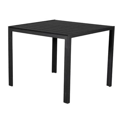 Hioshop Noma tuintafel 90 x 90 cm,zwart en zwart.