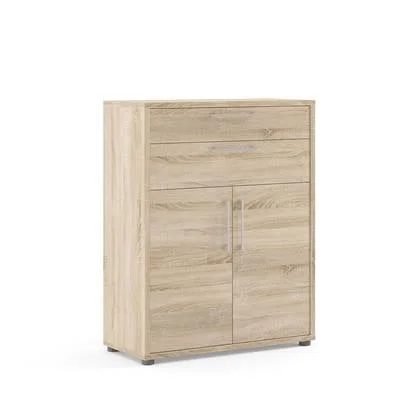 Hioshop Prisme archiefkast 2 lades en 2 deuren eiken decor.