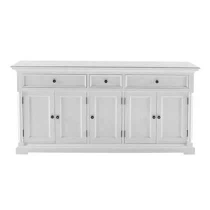 Hioshop Provence dressoir 5 deuren, 2 groote 1 klein lade wit.