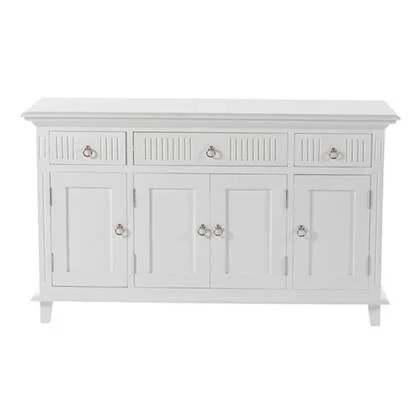 Hioshop Skansen dressoir 4 deuren, 2 kleine 1 grote lade wit.