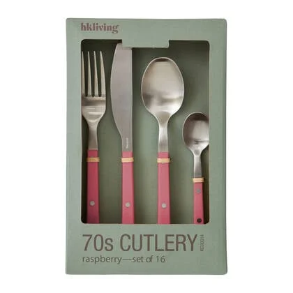 HKliving 70&apos;s Bestekset 16-delig - Raspberry