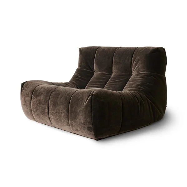 HKLIVING-collectie Lazy loungestoel royal velvet espresso