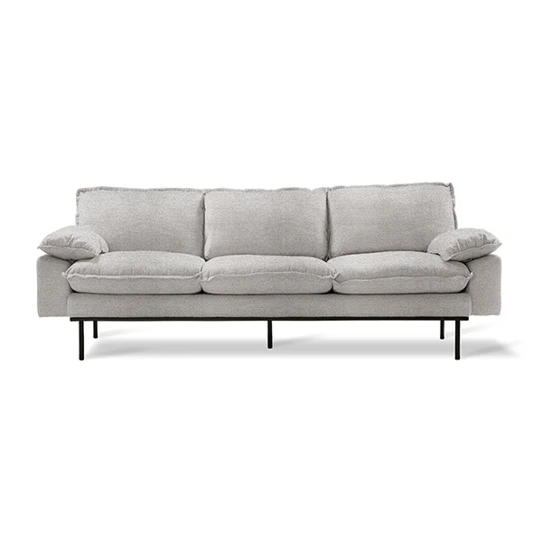 HKLIVING-collectie Retro sofa 3-zits bank sneak lichtgrijs