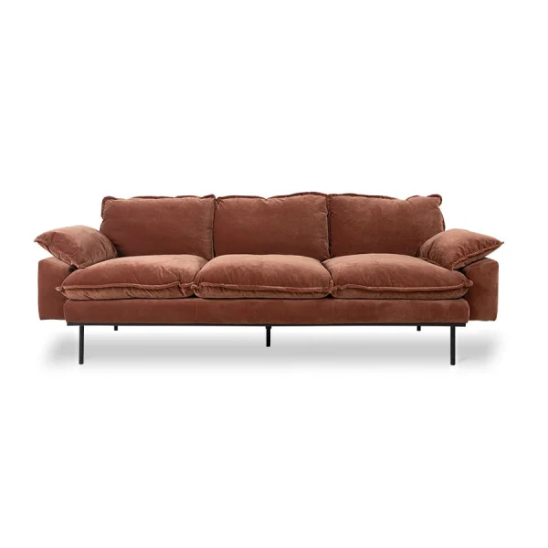 HKLIVING-collectie Retro sofa 3-zits royal velvet magnolia