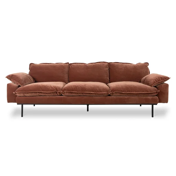 HKLIVING-collectie Retro sofa 4-zits royal velvet magnolia