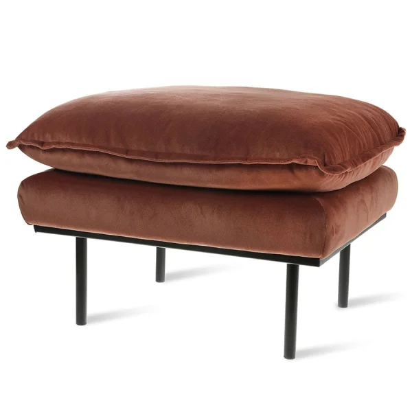 HKLIVING-collectie Retro sofa hocker royal velvet magnolia