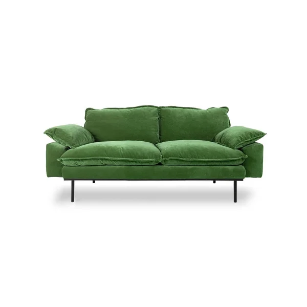 HKLIVING-collectie Retrosofa 2-zits royal velvet groen