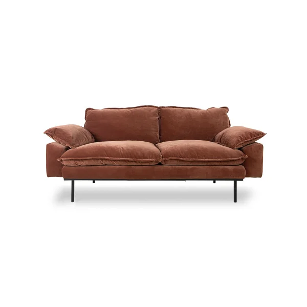 HKLIVING-collectie Retrosofa 2-zits royal velvet magnolia