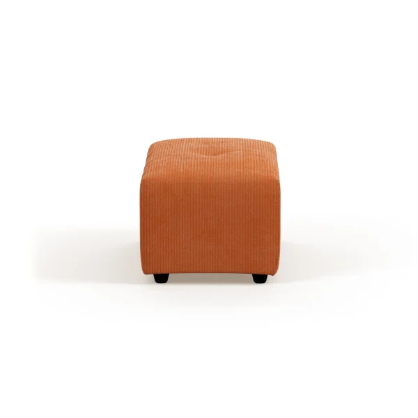 HKLIVING-collectie vint bank: element hocker small corduroy rib dusty orange