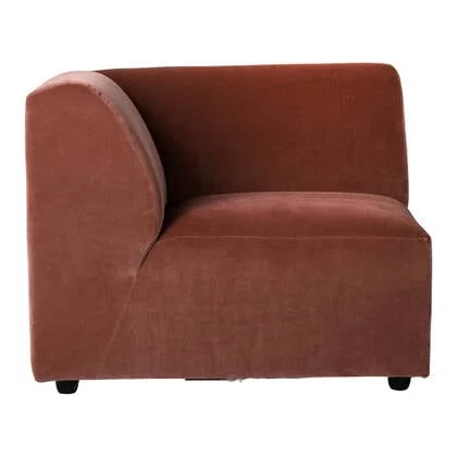 HKliving Jax Bank Element - Eindstuk Links - Royal Velvet - Magnolia