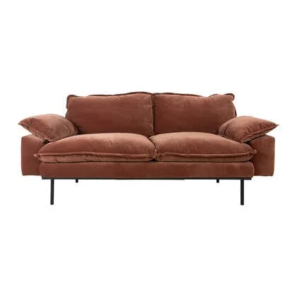 HKliving Retro Sofa 2-zitsbank - Royal Velvet - Magnolia